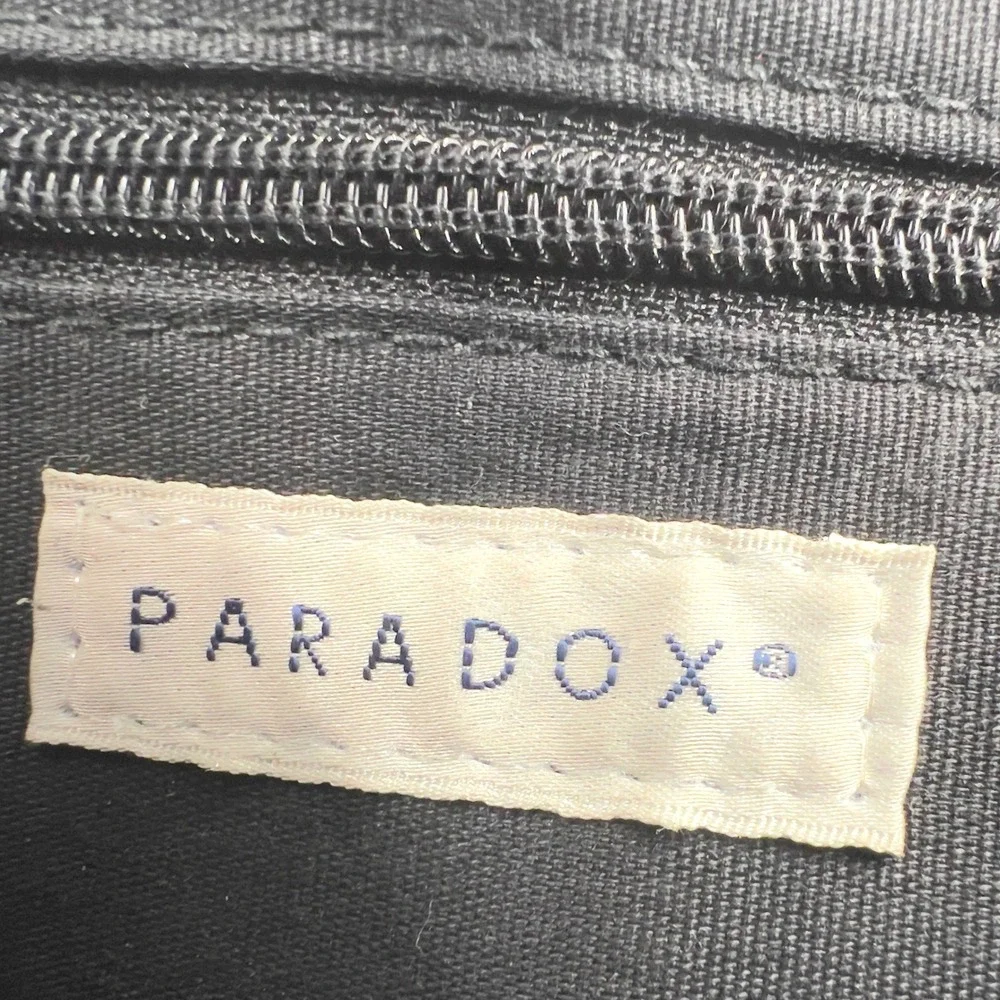 Paradox Mens Black Leather Bag Messenger Crossbody Organizer Excellent Condition